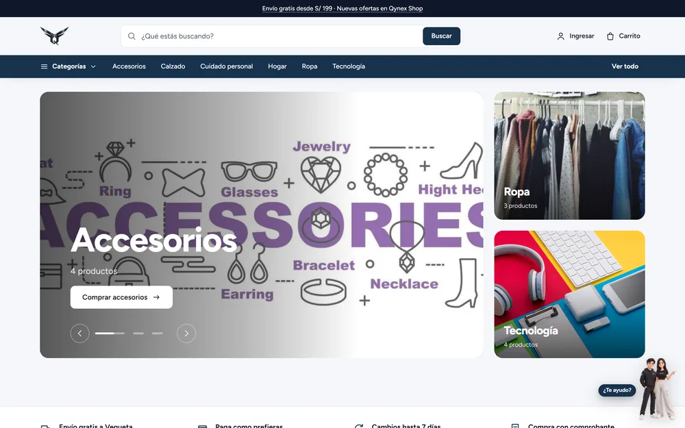 Portada de la tienda online de Qynex Shop
